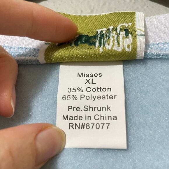 Collection Etc Christmas Blue Pre Shrunk Bird Embroidered Pullover Sweatshirt XL - Picture 5 of 7